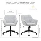 Cadeira Poltrona Giratória Pelegrin Pel-0202 Tecido Cinza Cla