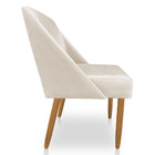 Cadeira Poltrona Juliana Suede Pés Palito Castanho - Pallazio