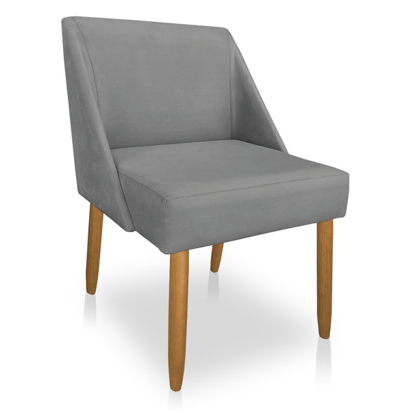 Cadeira Poltrona Juliana Suede Pés Palito Castanho - Pallazio