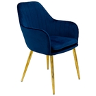 Cadeira Poltrona Lines Base Dourada Recepção Sala Decorativa