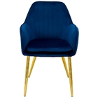 Cadeira Poltrona Lines Base Dourada Recepção Sala Decorativa