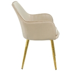 Cadeira Poltrona Lines Base Dourada Recepção Sala Decorativa