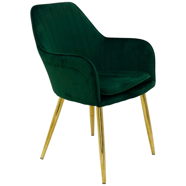 Cadeira Poltrona Lines Base Dourada Recepção Sala Decorativa