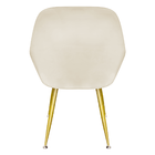 Cadeira Poltrona Lines Com Pés Dourados Suede Creme