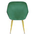 Cadeira Poltrona Lines Com Pés Dourados Suede Verde Escuro