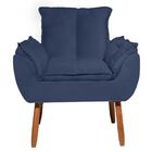 Cadeira Poltrona Opala Para Penteadeira Camarim Suede Azul -