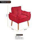 Cadeira Poltrona Opala Para Penteadeira Camarim Suede Vermelh
