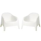 Cadeira Poltrona Para Jardim Skarpo Varanda Branca Kit 2un