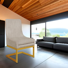 Cadeira Poltrona Para Sala De Jantar Valentina Suede Base Dou