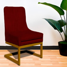 Cadeira Poltrona Para Sala De Jantar Valentina Suede Base Dou