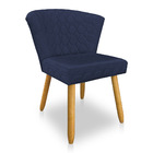 Cadeira Poltrona Vitória Veludo Azul Marinho Matelassê Pés Pa