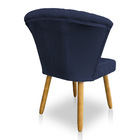 Cadeira Poltrona Vitória Veludo Azul Marinho Matelassê Pés Pa