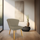 Cadeira Poltrona Vitória Veludo Cappuccino Matelassê Pés Pali