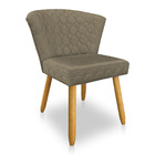 Cadeira Poltrona Vitória Veludo Cappuccino Matelassê Pés Pali