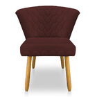 Cadeira Poltrona Vitória Veludo Marsala Matelassê Pés Palito