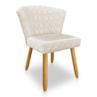 Cadeira Poltrona Vitória Veludo Matelassê Pés Palito Castanho