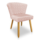 Cadeira Poltrona Vitória Veludo Rosa Bebê Matelassê Pés Palit