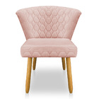 Cadeira Poltrona Vitória Veludo Rosa Bebê Matelassê Pés Palit