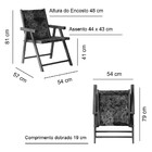 Cadeira Praia Dobrável Em Madeira Black-branco