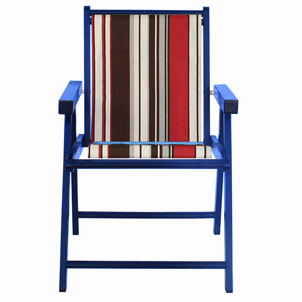 Cadeira Praia Dobrável Em Madeira Black-list Marrom/vermelho