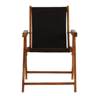 Cadeira Praia Dobrável Madeira Envernizada-preto