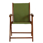 Cadeira Praia Dobrável Madeira Envernizada-verde