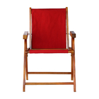 Cadeira Praia Dobrável Madeira Envernizada-vermelho