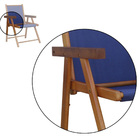 Cadeira Praia Em Madeira Maciça Envernizada Mel Com Tecido -