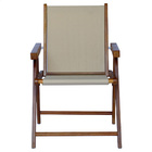 Cadeira Praia Em Madeira Maciça Envernizada Mel Com Tecido -