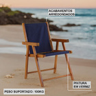 Cadeira Praia Em Madeira Maciça Envernizada Mel Com Tecido -