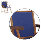 Cadeira Praia Em Madeira Maciça Envernizada Mel Com Tecido -