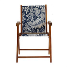 Cadeira Praia Em Madeira Maciça Envernizada Mel Com Tecido -