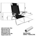 Cadeira Praia Reclinável Zaka Infinita Up Alumínio Até 120 Kg