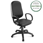 Cadeira Presidente Baixa Lisa ( Braço Corsa ) – Cor Preta – M