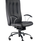 Cadeira Presidente Base Cromada Linha Paris Preto Preto