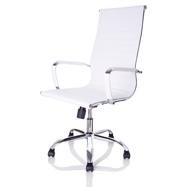 Cadeira Presidente Charles Eames Esteirinha Couro Pu 11p Bran