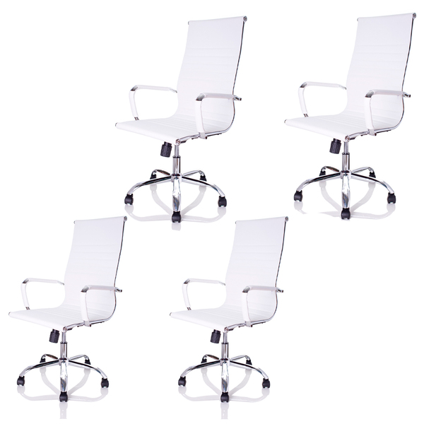 Cadeira Presidente Charles Eames Esteirinha Couro Pu 11p Bran