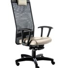 Cadeira Presidente Com Apoio De Cabeça Linha Tela Mesh Bege