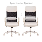 Cadeira Presidente Detroit Giratória Com Apoio Lombar Branca