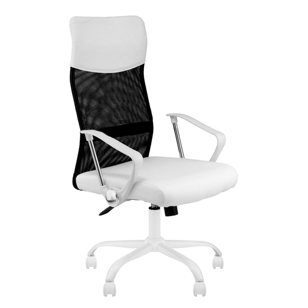 Cadeira Presidente Detroit Giratória Com Apoio Lombar Branca