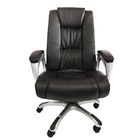 Cadeira Presidente Em Couro Pu Pel-1652 Preta Reclinável Pele