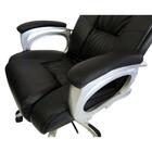 Cadeira Presidente Em Couro Pu Pel-1652 Preta Reclinável Pele