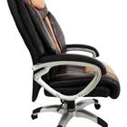 Cadeira Presidente Em Couro Pu Pel-9012 Marrom Reclinável