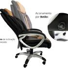 Cadeira Presidente Em Couro Pu Pel-9012 Marrom Reclinável