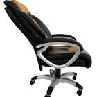 Cadeira Presidente Em Couro Pu Pel-9012 Marrom Reclinável