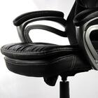 Cadeira Presidente Em Couro Pu Pel-9018h Preto Com Tabaco Pel