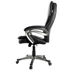 Cadeira Presidente Em Couro Pu Pel-9018h Preto Com Tabaco Pel