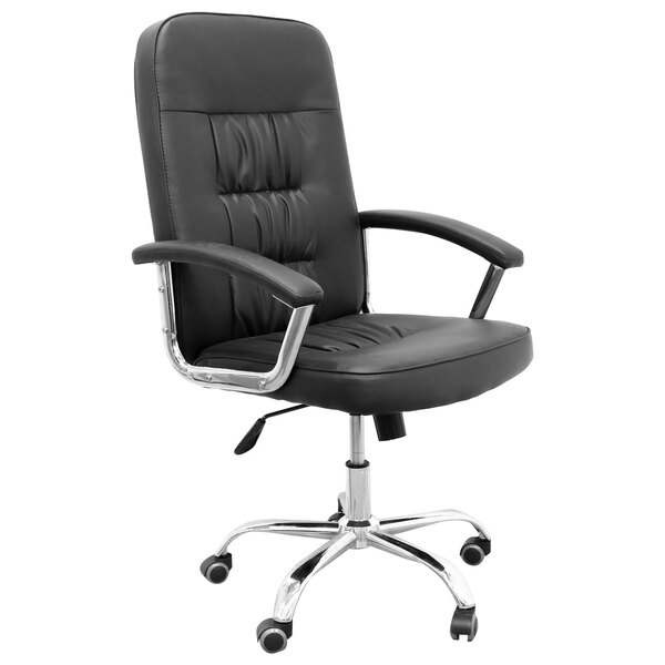 Cadeira Presidente Escritório Base Giratória Em Couro Com Bra