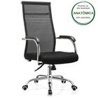 Cadeira Presidente Escritório Preta Com Encosto Em Tela Mesh