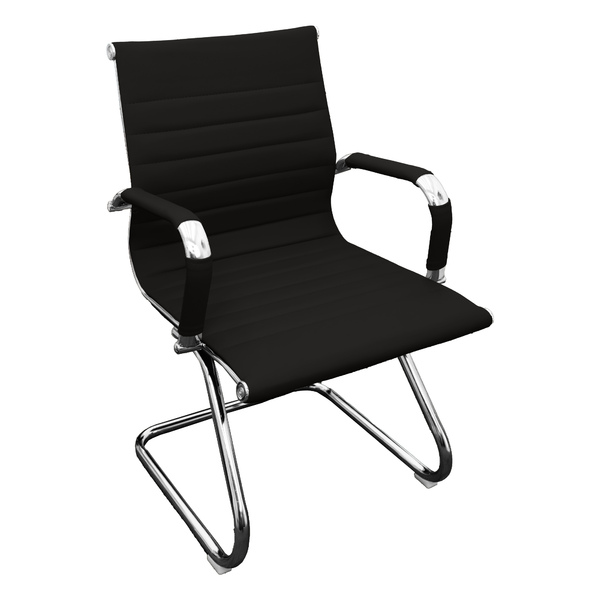 Cadeira Presidente Esteirinha Baixa Com Base Fixa - Preto